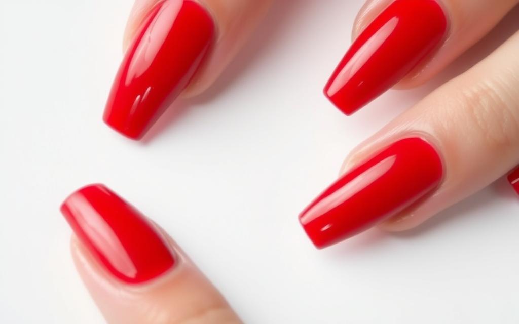 eleganckie czerwone paznokcie