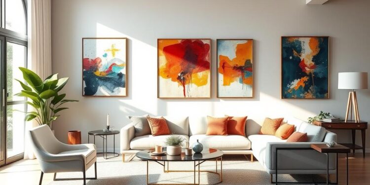 Najmodniejsze obrazy do salonu – trendy w dekoracji ścian Dom najmodniejsze obrazy do salonu